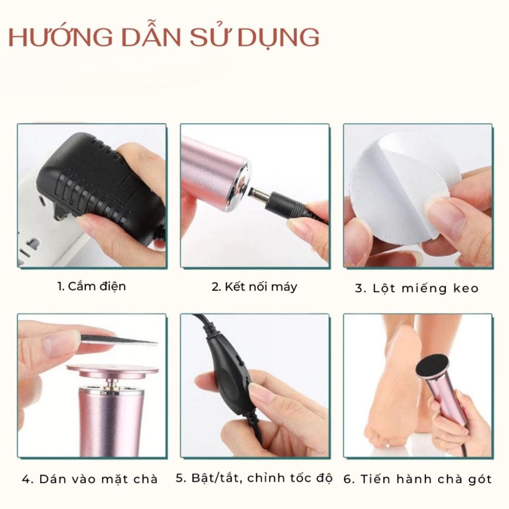 Máy Chà Gót Chân Không Tích Điện TL-DS01 Kèm Nhám Thay