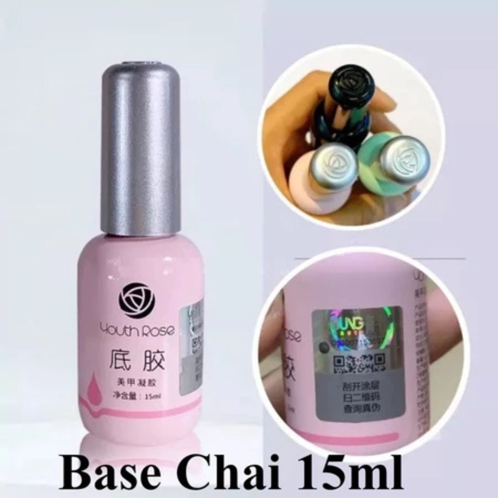 Base Top Cứng Móng Youth Rose - Hoa Hồng 15ML