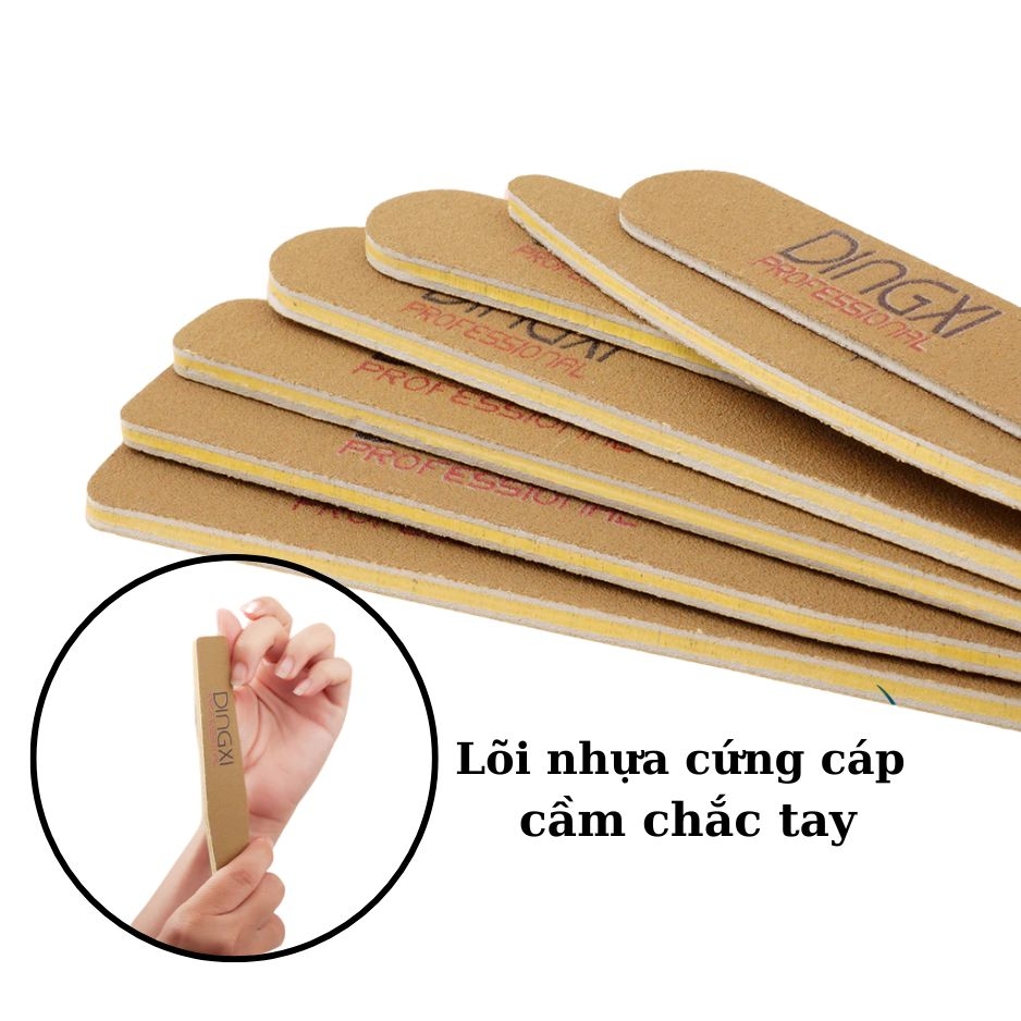 Dũa Móng Tay DINGXI 100/180 Lõi Cứng Cao Cấp – Dũa Nail Bền Chắc Cho Salon