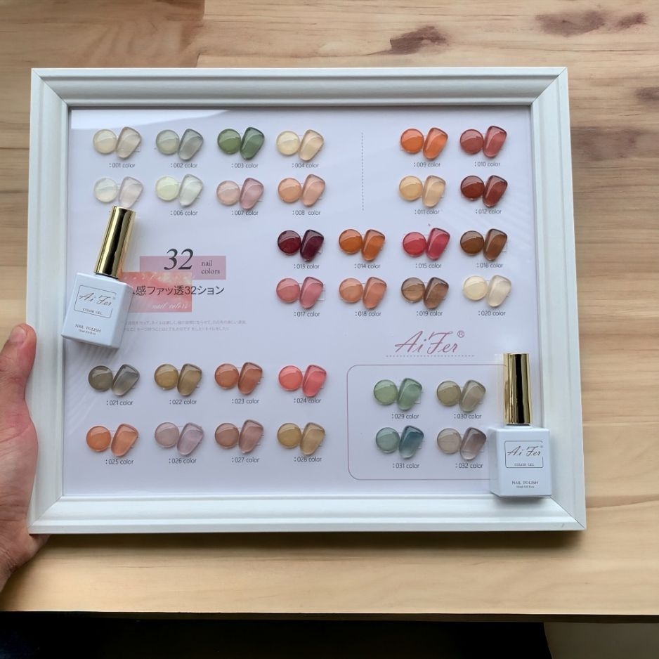 Set Sơn Gel Thạch Aifer 32 Màu Chính Hãng – Bảng Màu Trong Suốt Trendy, Chất Gel Mịn