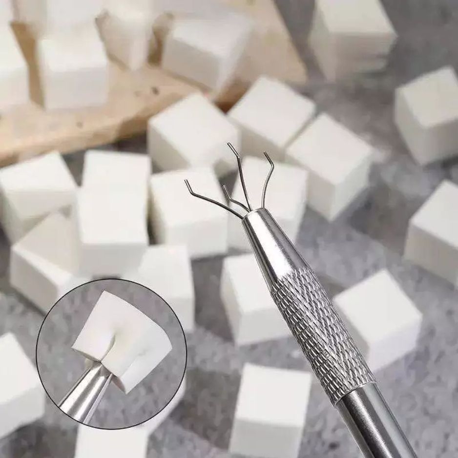 Hộp 100 Mút Dặm Ombre Nail Kèm Cán Gắn Mút