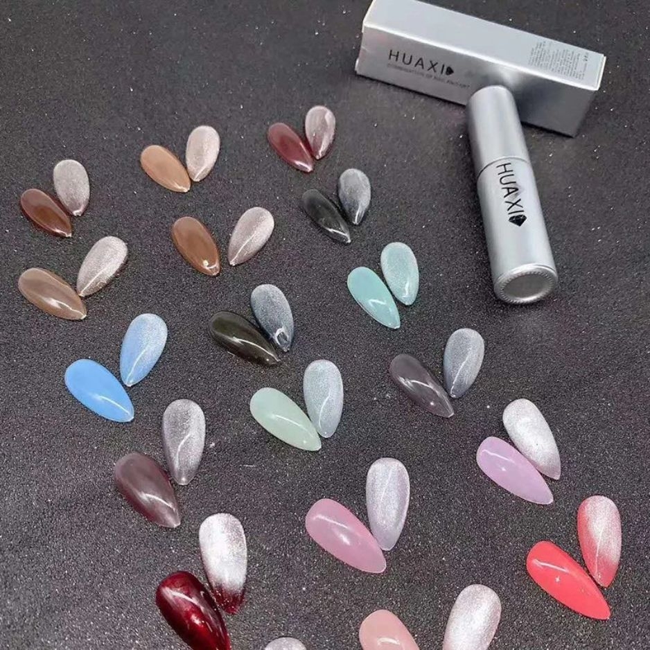 Sơn Gel Mắt Mèo Huaxi Nhũ Kim Cương – Bạc / Vàng / Cầu Vồng 3D