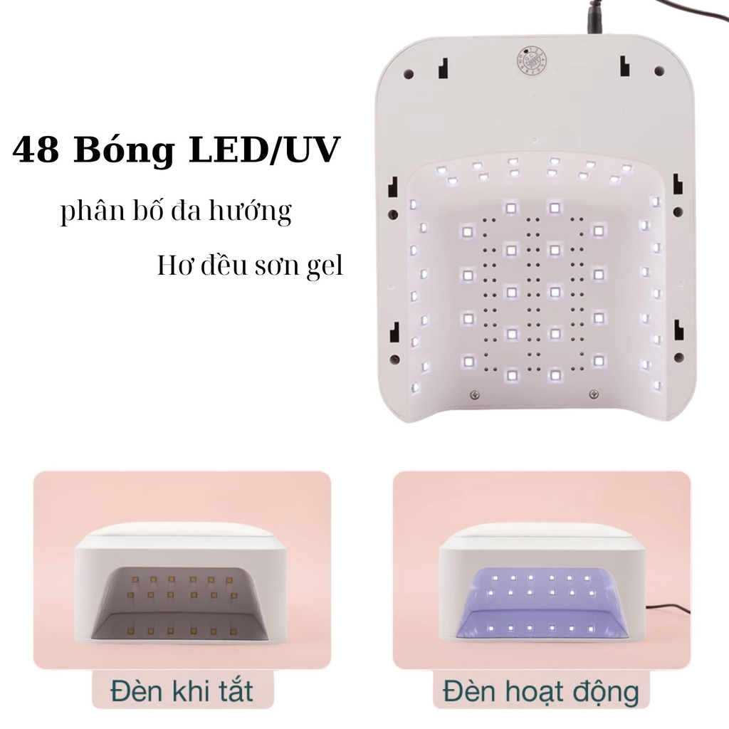 Máy Hơ Gel Tích Hợp Kê Tay SNRQI T9 48 Bóng LED/UV