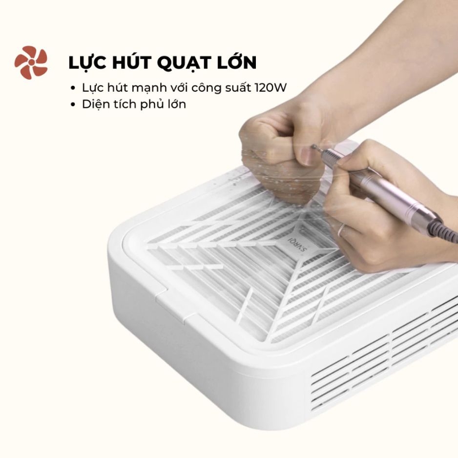 Máy Hút Bụi Nail SNRQI WL007 Không Tích Điện 120W Có Màng Lọc Tháo Rời
