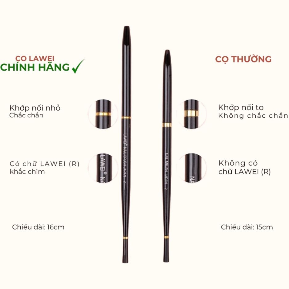 Bộ 10 Cọ Nail Lawei Chính Hãng Đầy Đủ Đầu Cọ Chuyên Dụng