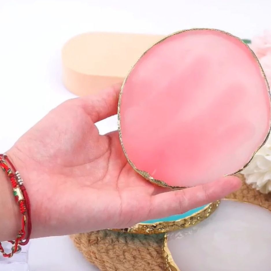 Đá Pha Sơn Gel Nail Art Cao Cấp – Bảng Trộn Gel Vân Đá Viền Kim Loại Sang Trọng