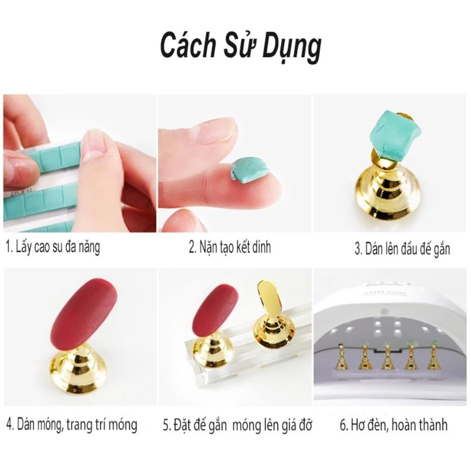 Set Đế Nam Châm Gắn Móng Giả 5 Trụ