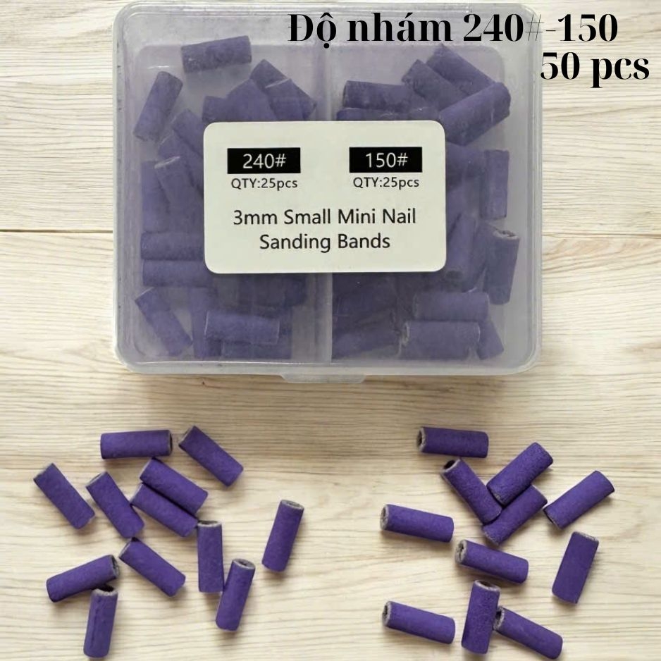 Đầu Mài Nhám Mini Nail 240# – Hộp 50pcs Đầu Mài Máy Móng Chính Hãng