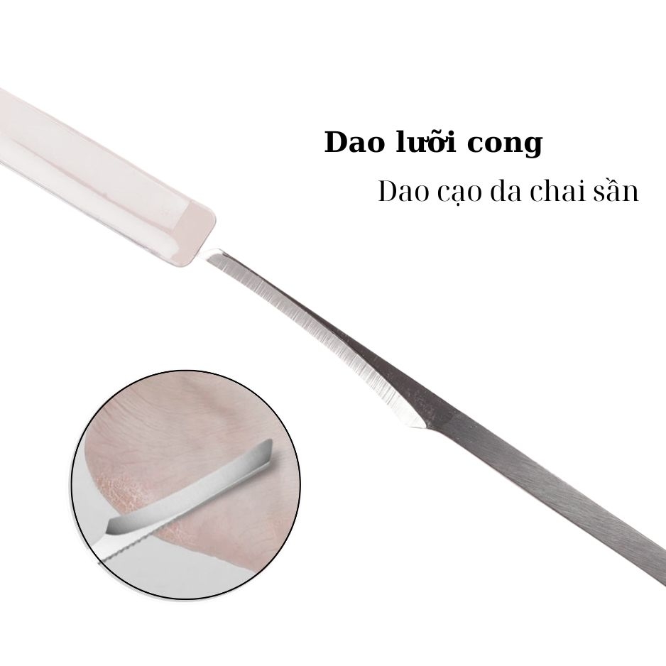 Bộ Dao Lấy Khóe Móng 3 Cây – Dao Lưỡi Cong, Thẳng, Xiên Chuyên Dụng Pedicure