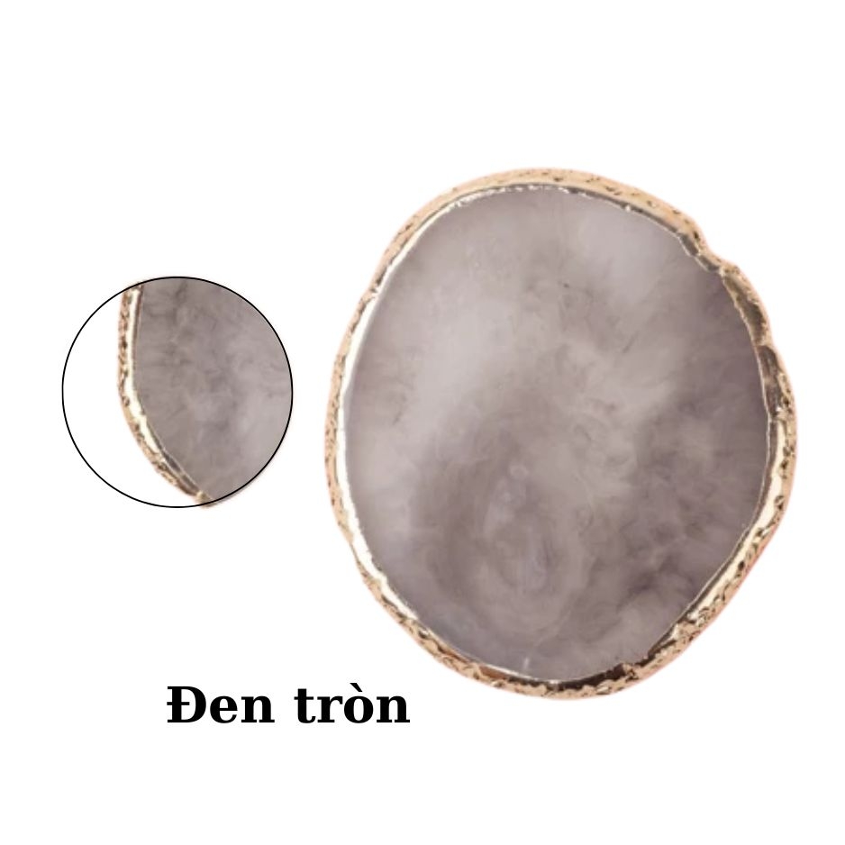 Đá Pha Sơn Gel Nail Art Cao Cấp – Bảng Trộn Gel Vân Đá Viền Kim Loại Sang Trọng