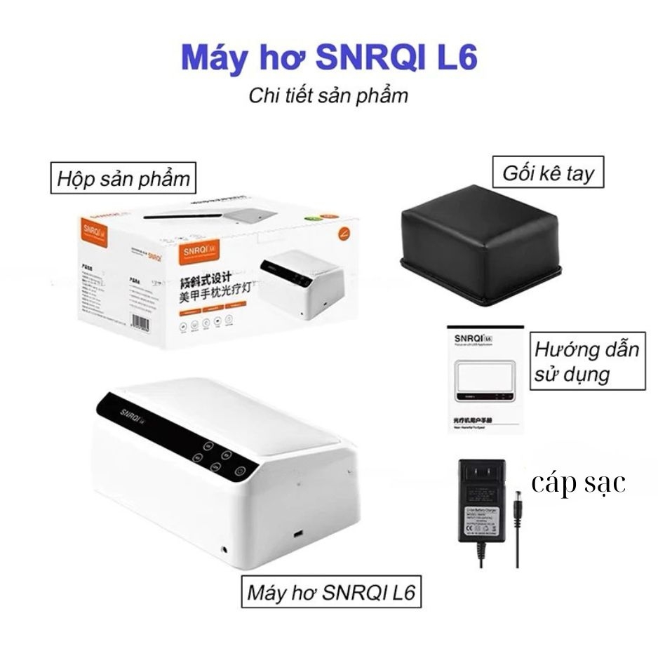 Máy hơ SNRQI L6 (66 Bóng, 72W, Hơ 2 Tay)