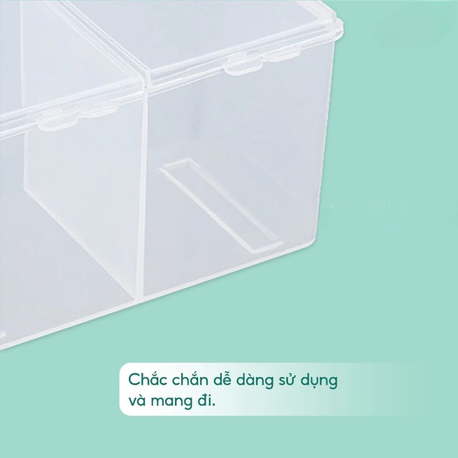 Hộp Đựng Giấy Lau Gel 2 Ngăn Có Nắp – Phân Loại Hồng / Trắng
