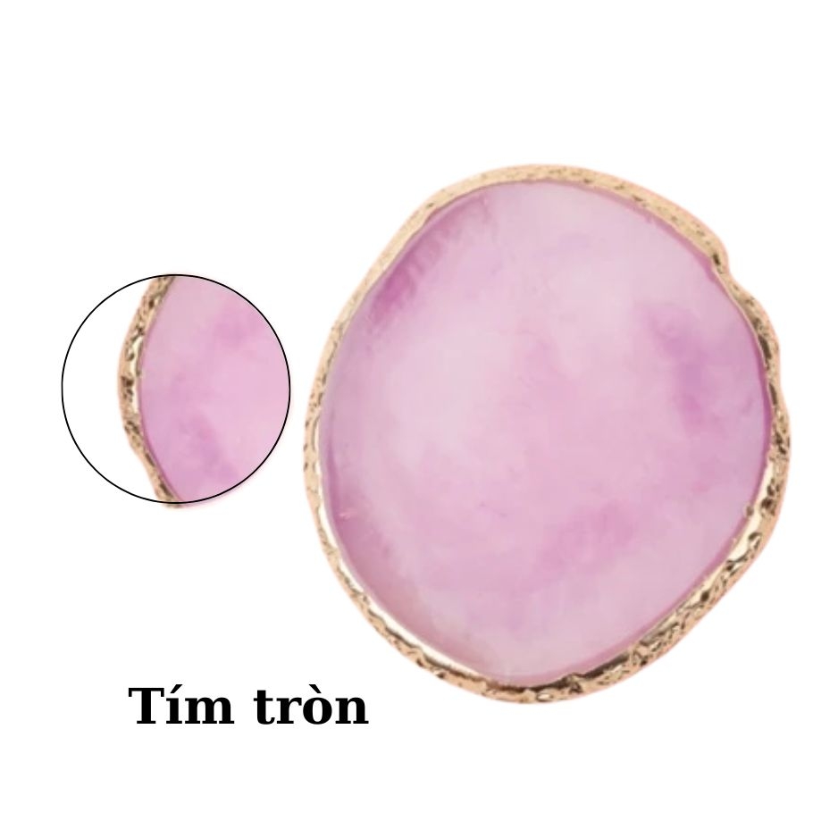 Đá Pha Sơn Gel Nail Art Cao Cấp – Bảng Trộn Gel Vân Đá Viền Kim Loại Sang Trọng