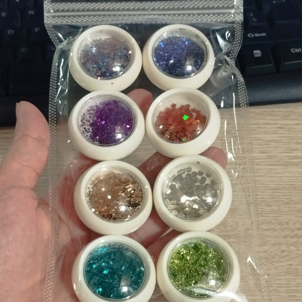 Set Nhũ Vảy Cá 8 Ô Trang Trí Nail Cao Cấp