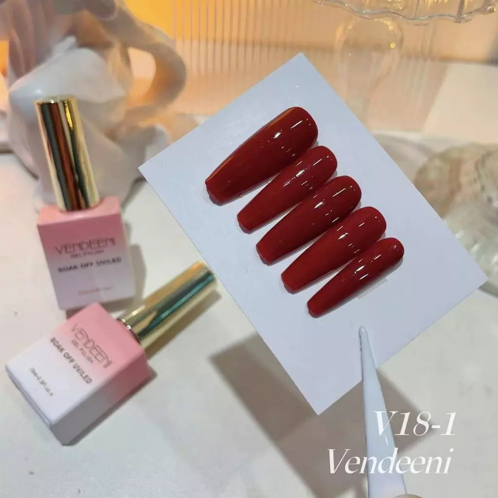 Sơn Gel Vendeeni Tone Đỏ Cherry – Đỏ Rượu – Đỏ Đậm Sang Chảnh, Bền Màu