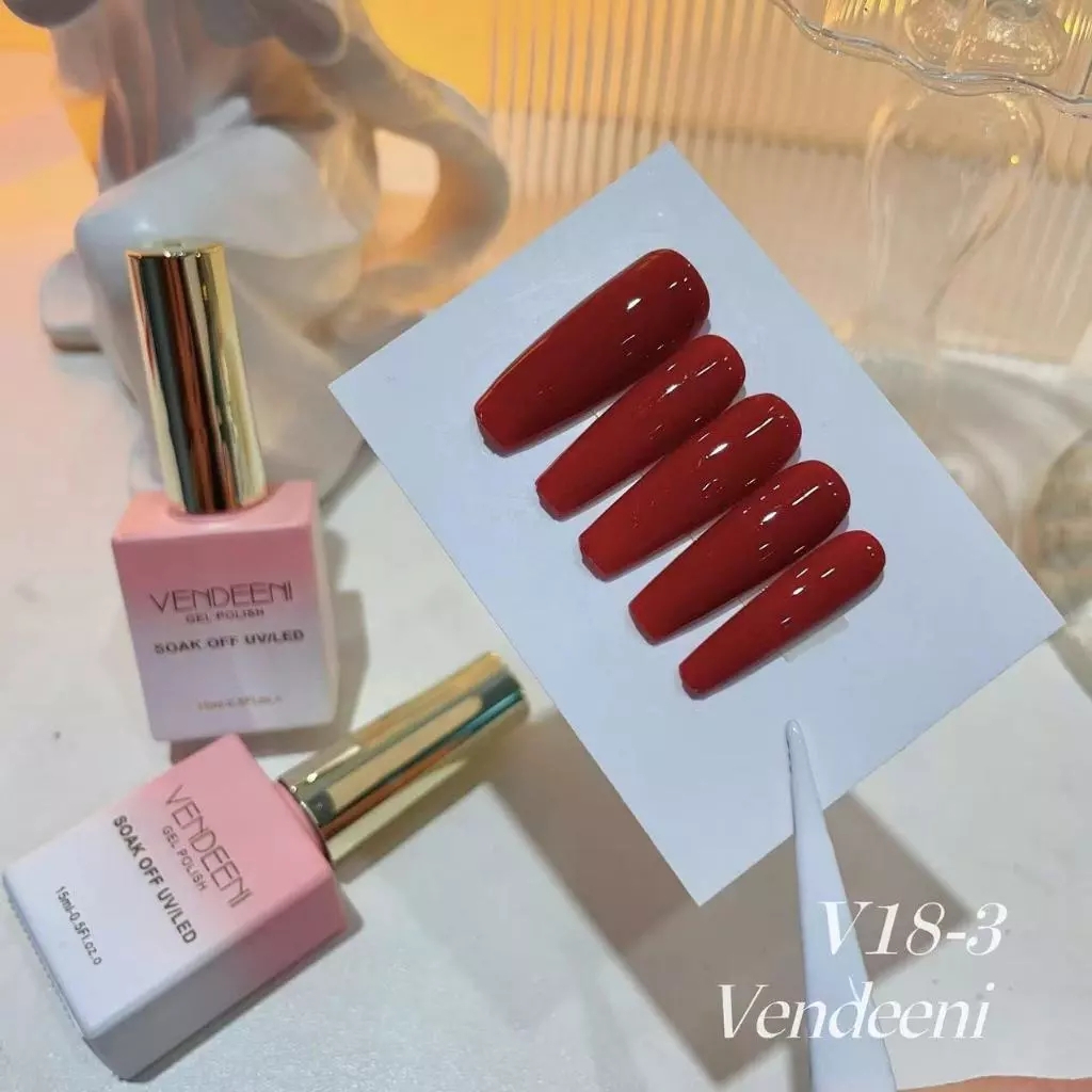 Sơn Gel Vendeeni Tone Đỏ Cherry – Đỏ Rượu – Đỏ Đậm Sang Chảnh, Bền Màu
