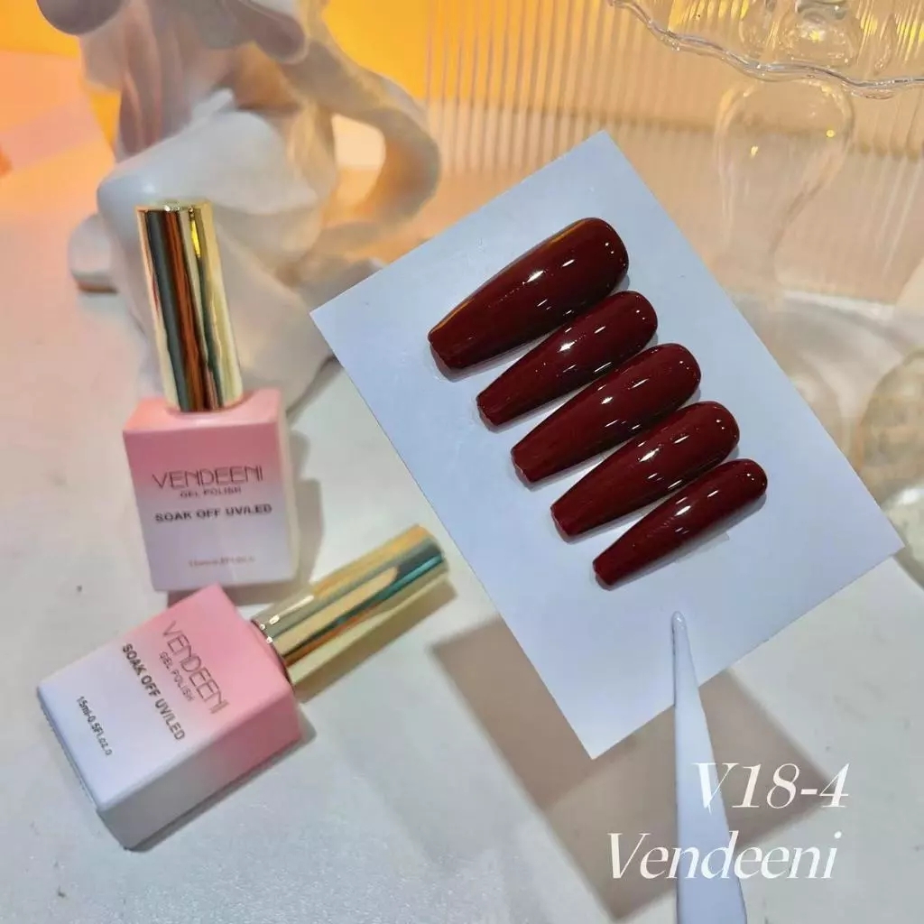 Sơn Gel Vendeeni Tone Đỏ Cherry – Đỏ Rượu – Đỏ Đậm Sang Chảnh, Bền Màu