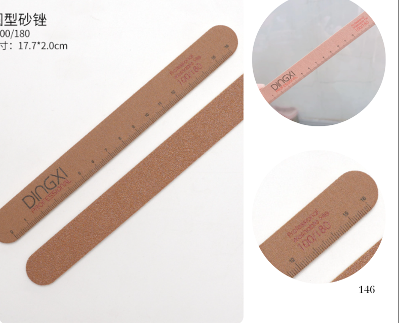 Dũa Móng Tay DINGXI Có Thước 100/180 – Dũa Nail Tạo Form Cao Cấp Cho Salon