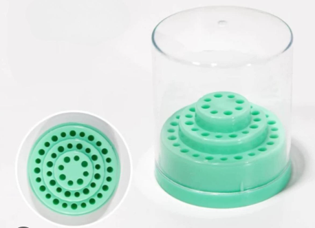 Hộp Cắm Đầu Mài Nail Có Nắp Đậy Trong Suốt