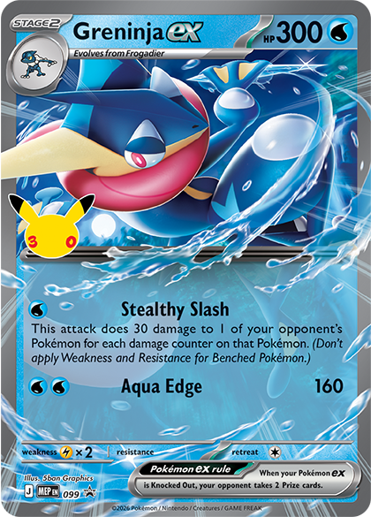 Hộp Thẻ Bài Pokemon 30th Celebration ex Tin Greninja ex