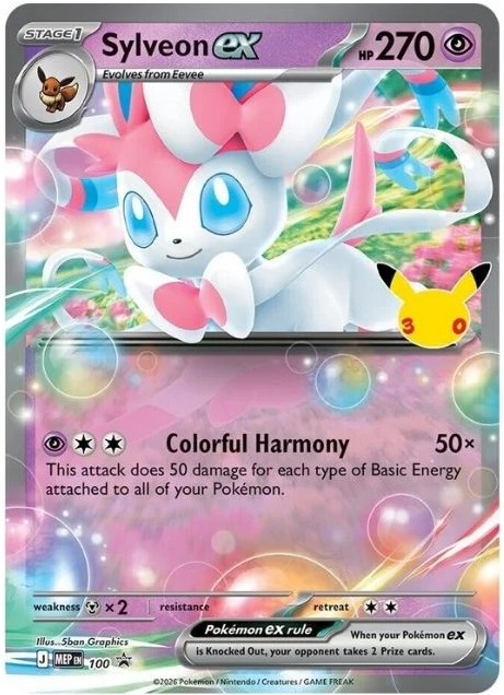 Hộp Thẻ Bài Pokemon 30th Celebration ex Tin Sylveon ex