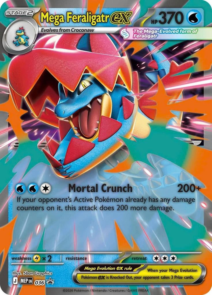 Hộp Thẻ Bài Pokemon Ascended Heroes Mega Feraligatr ex Box