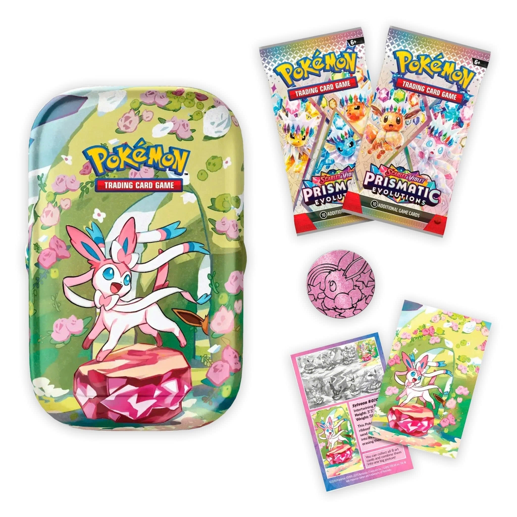 Hộp Thẻ Bài Pokemon Prismatic Evolutions Mini Tin Sylveon