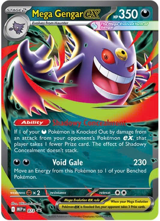 Hộp Thẻ Bài Pokemon Mega Moonlit Tin Mega Gengar ex