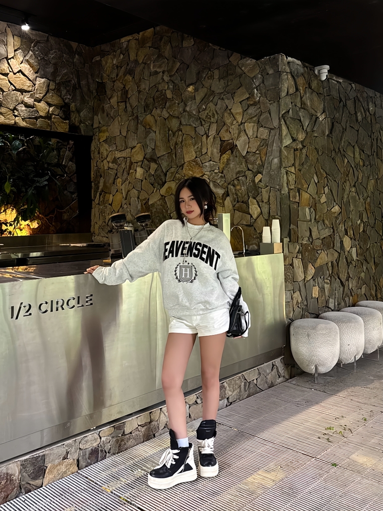 [SVIP] Áo Sweater Form Boxy Thêu Đắp HEAVEN SENT Chất Nỉ Bông - HS_HD001