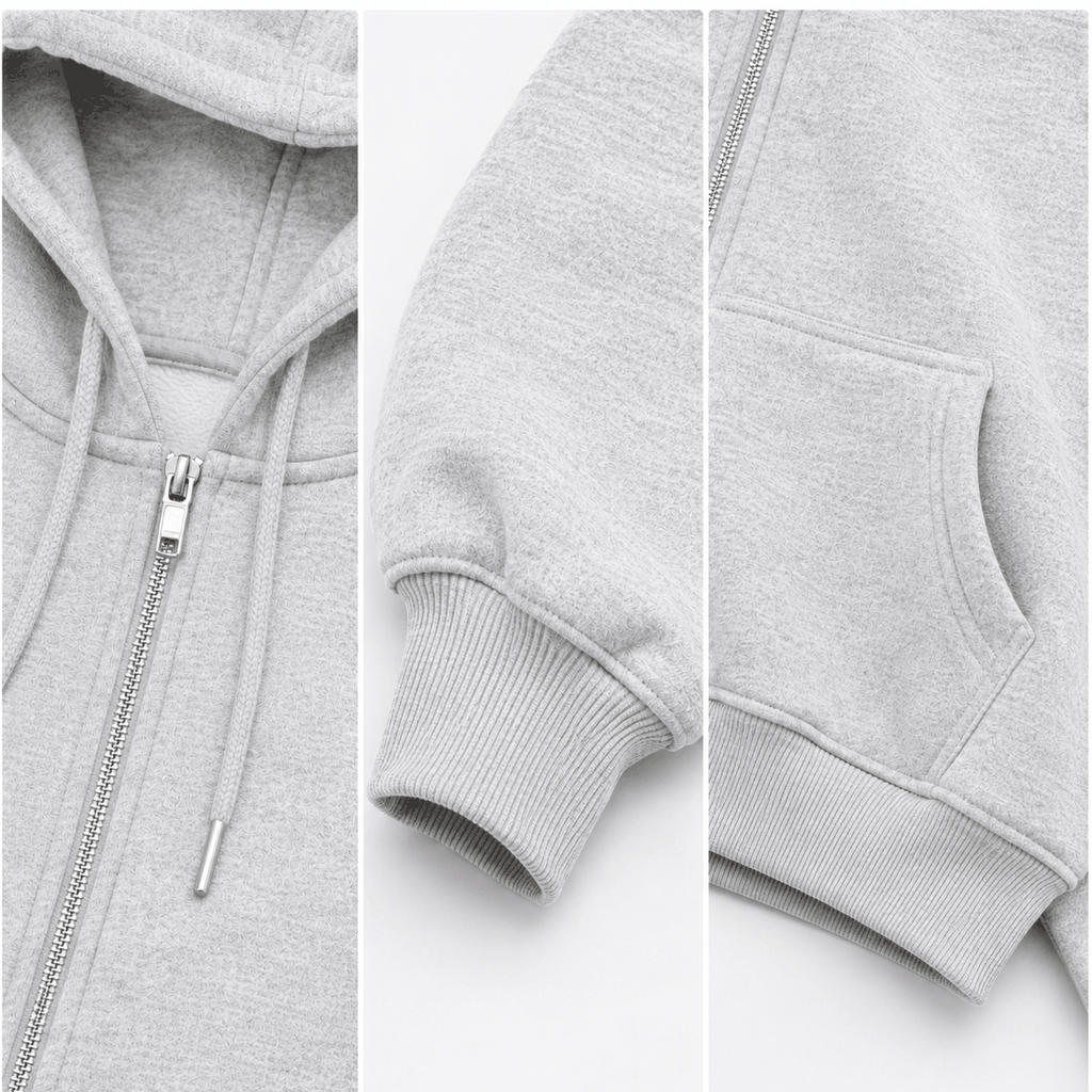 Áo Khoác Nỉ Bông Hoodie Zip HEAVEN SENT Form Boxy Cánh Dơi - HS_HD003