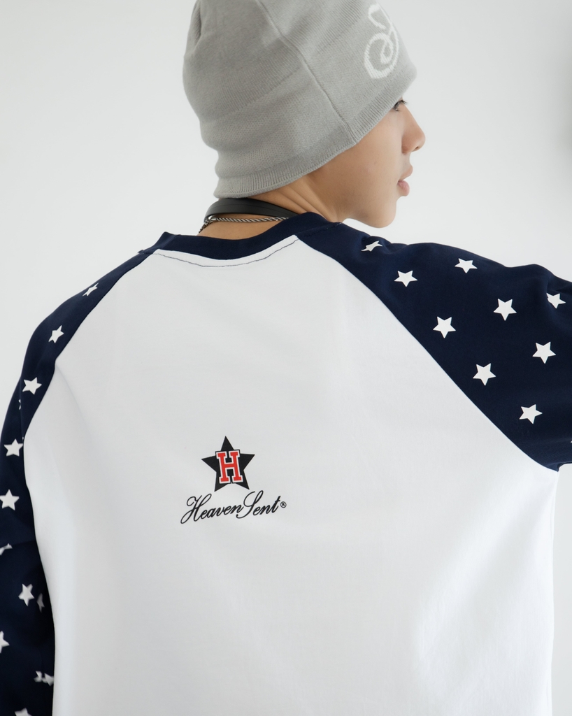 [NEW ARRIVAL] Áo Thun Tay Dài Heaven Sent Star Raglan Long Sleeve Boxy Tee - HS_TS009