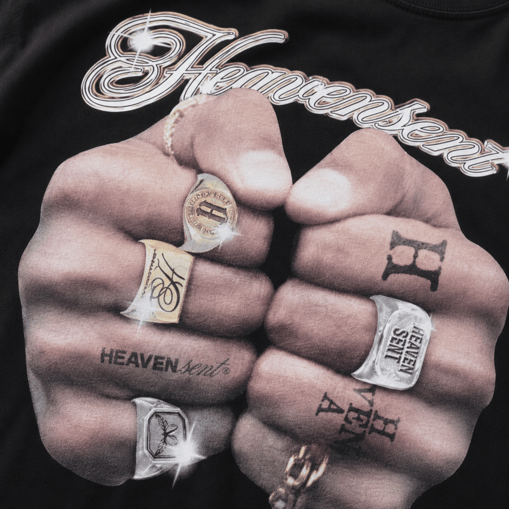 [NEW ARRIVAL] Áo Thun Cotton Form Boxy HeavenSent Finger Rings Unisex - HS_TS003