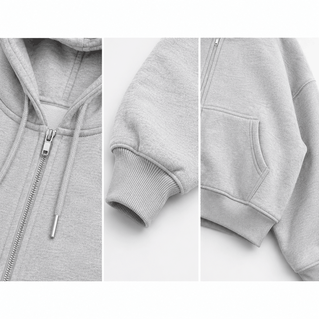 Áo Khoác Nỉ Bông Hoodie Zip HEAVEN SENT Form Boxy Cánh Dơi - HS_HD003