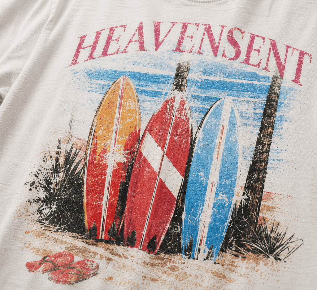 [BST HÈ 2026] Áo Thun Boxy Summer HEAVEN SENT Chất Vải Slub Premium Cotton - HS_TS011