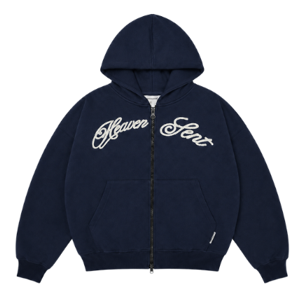 [NEW ARRIVAL] Áo Hoodie Zip Nỉ Ép Hàn Thêu Móc Xích HEAVEN SENT Form Boxy Cánh Dơi Unisex - HS_HD006