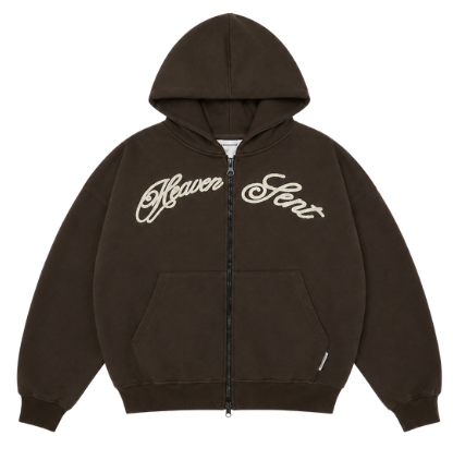 [NEW ARRIVAL] Áo Hoodie Zip Nỉ Ép Hàn Thêu Móc Xích HEAVEN SENT Form Boxy Cánh Dơi Unisex - HS_HD006