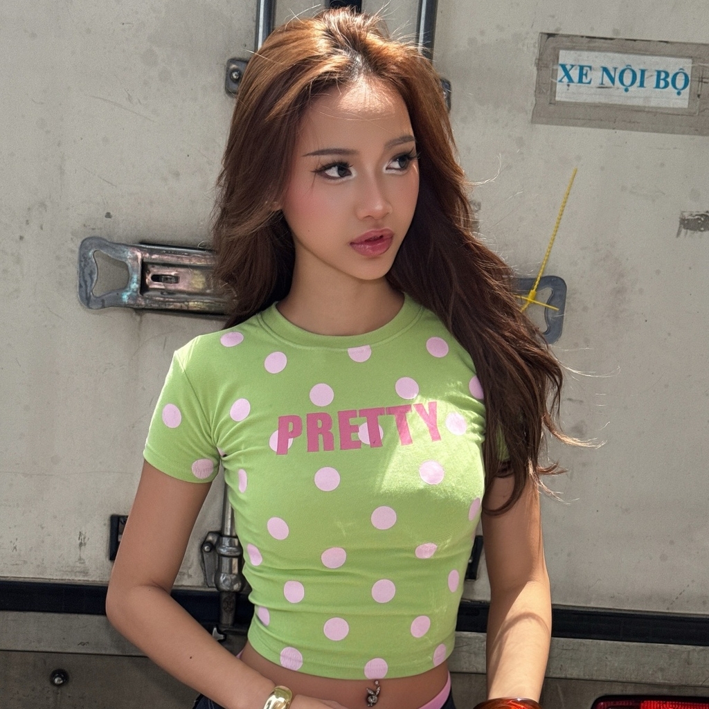 Áo Baby Tee Chấm Bi 