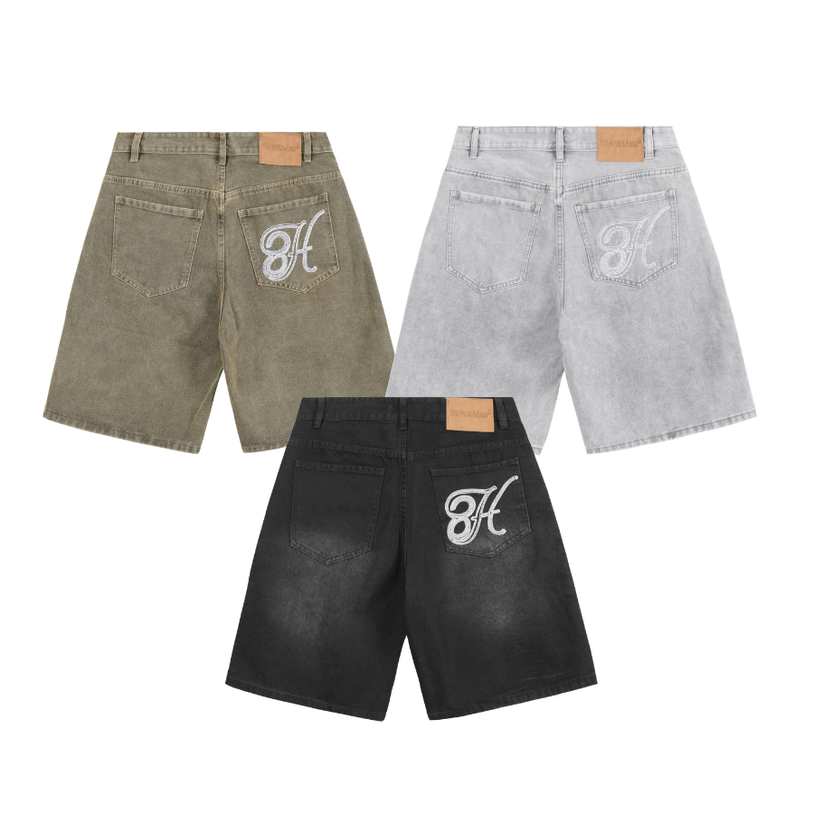 [SVIP] Quần Short Jean Đính Cúc Heaven Sent Wash Ống Rộng - HS_PS004