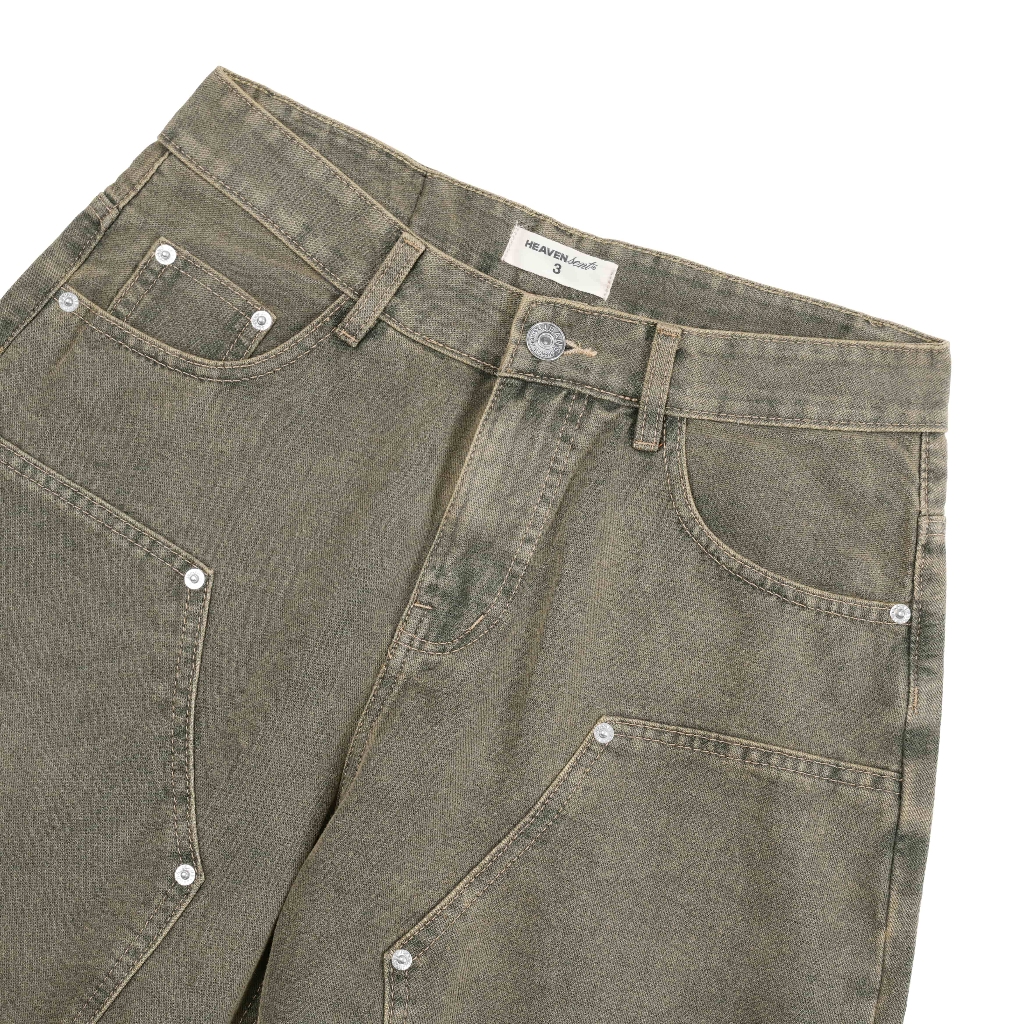 [SVIP] Quần Short Jean Đính Cúc Heaven Sent Wash Ống Rộng - HS_PS004