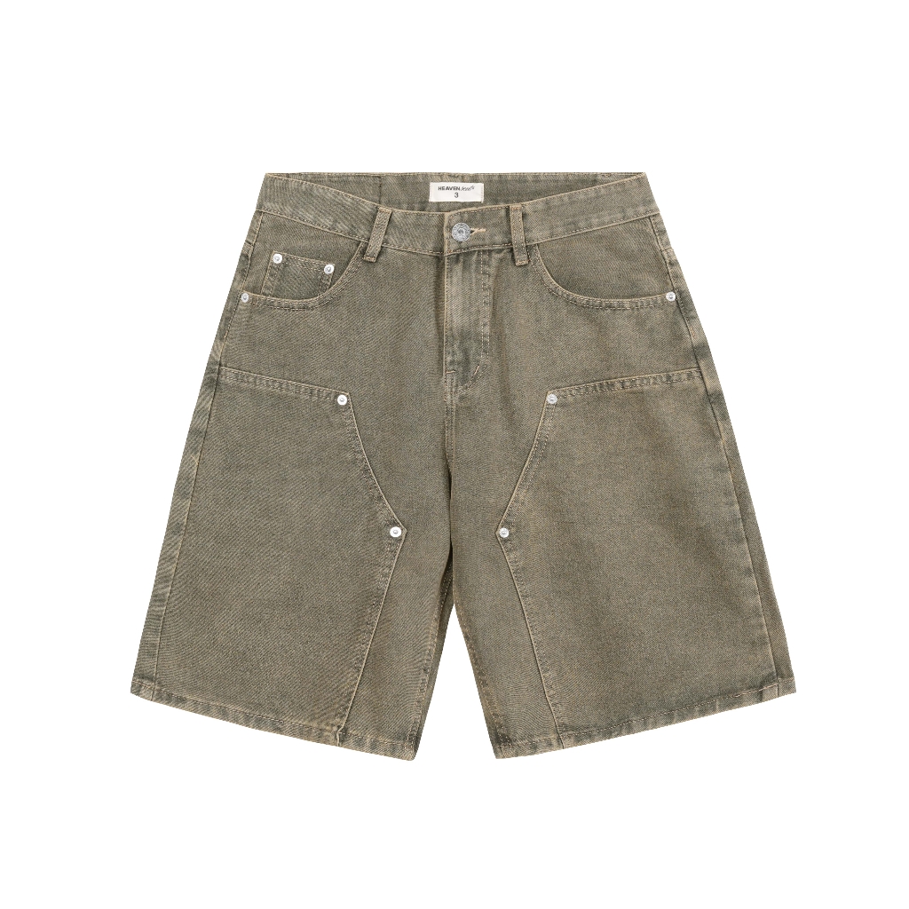 [SVIP] Quần Short Jean Đính Cúc Heaven Sent Wash Ống Rộng - HS_PS004