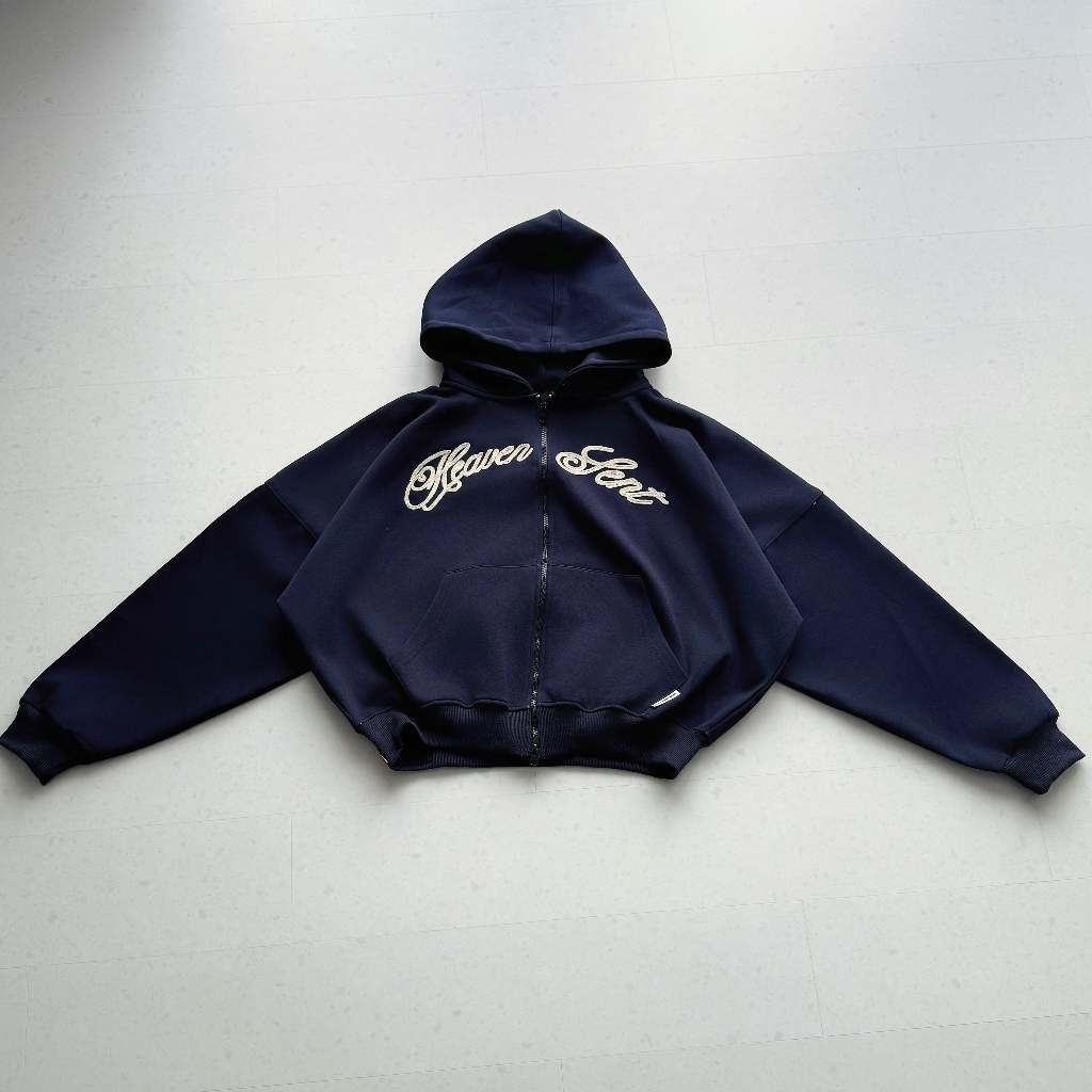 [NEW ARRIVAL] SET Hoodie Zip Ép Hàn 350Gsm PREMIUM Thêu Mắc Xích Heaven Sent - HS_CB002