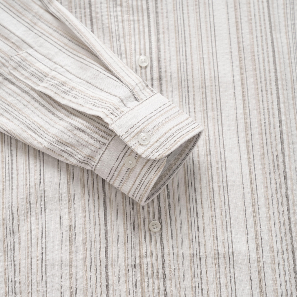 Áo Sơ Mi Nam Sọc Tay Dài WAVY Chất Vải Thuần Cotton, Thấm Hút Cao, Mềm Mại, Chống Nhăn - LUCIINON