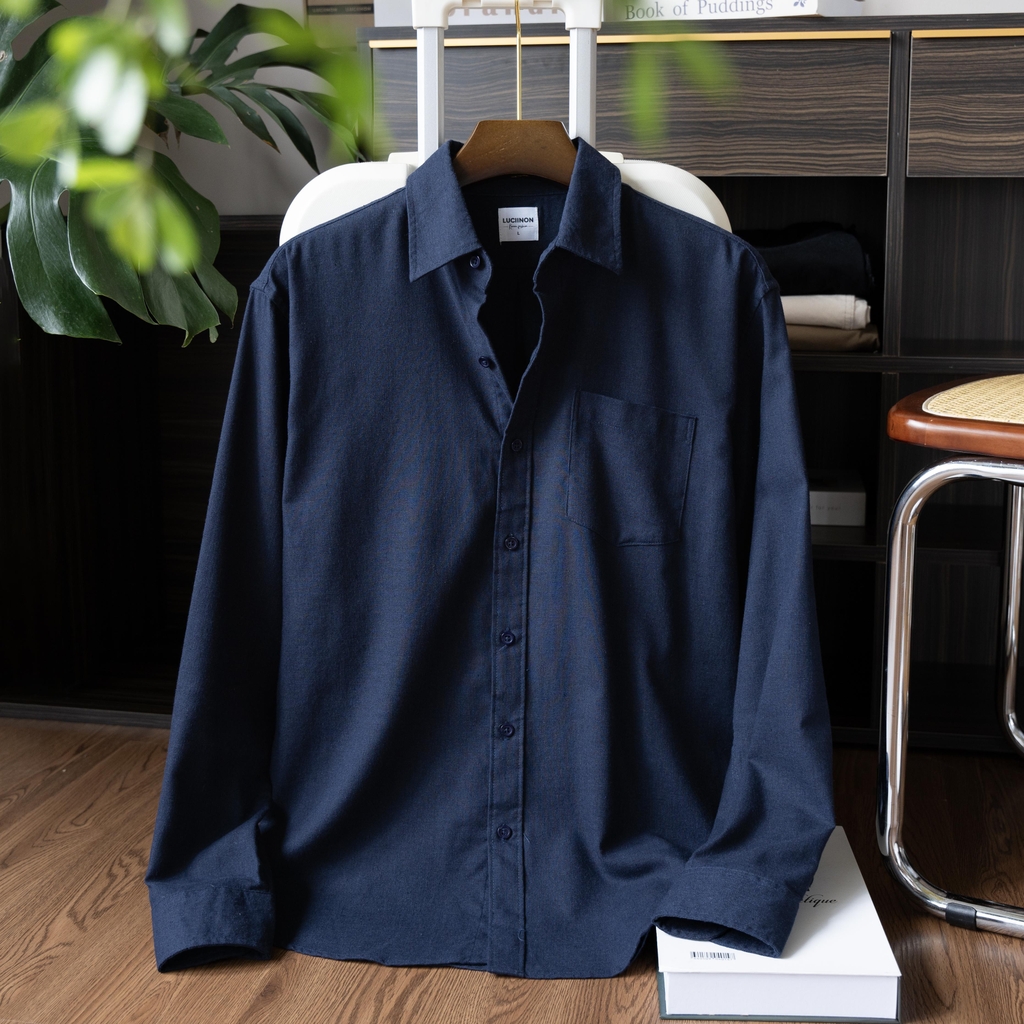 Áo Sơ Mi Tay Dài Nam Chất Vải Linen Cao Cấp, Form Regular Hàn Thanh Lịch, Chống Nhăn Tốt - LUCIINON