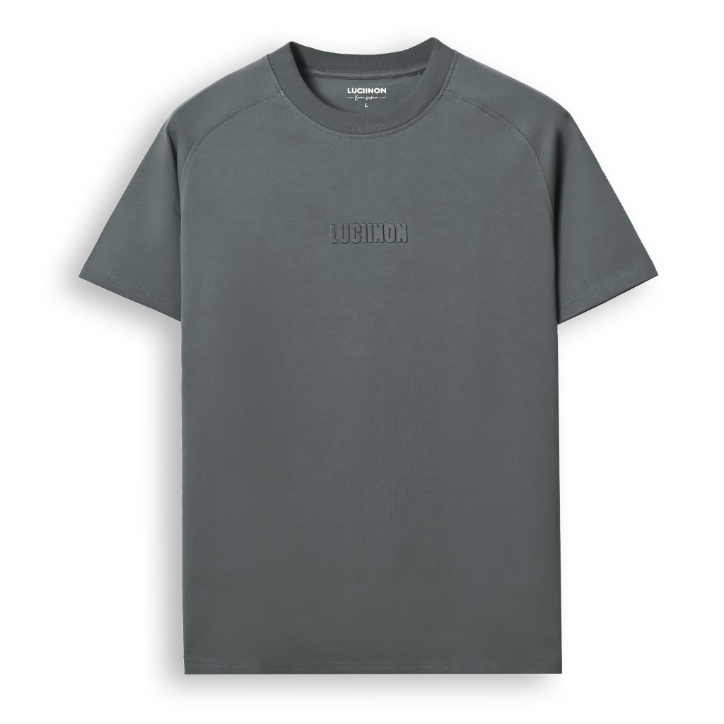 Áo Thun Nam Cổ Tròn Chất Liệu VảI Cotton Họa Tiết Raglan, Thấm Hút, Mềm Mại, Chống Nhăn - LUCIINON