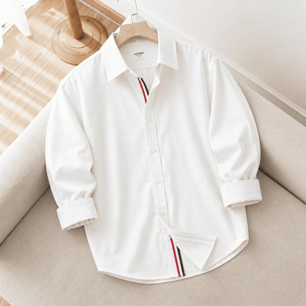 Áo Sơ Mi Tay Dài Nam LAVI Phối Kẻ Sọc Chất VảI Oxford, Form Regular Sang Trọng - LUCIINON