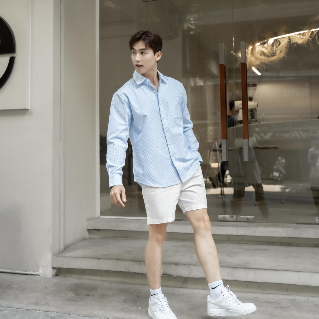 Áo Sơ Mi Nam Tay Dài SMALLINE Vải Oxford Cao Cấp Phối Sọc, Thoáng Mát, Giữ Form Chuẩn - LUCIINON