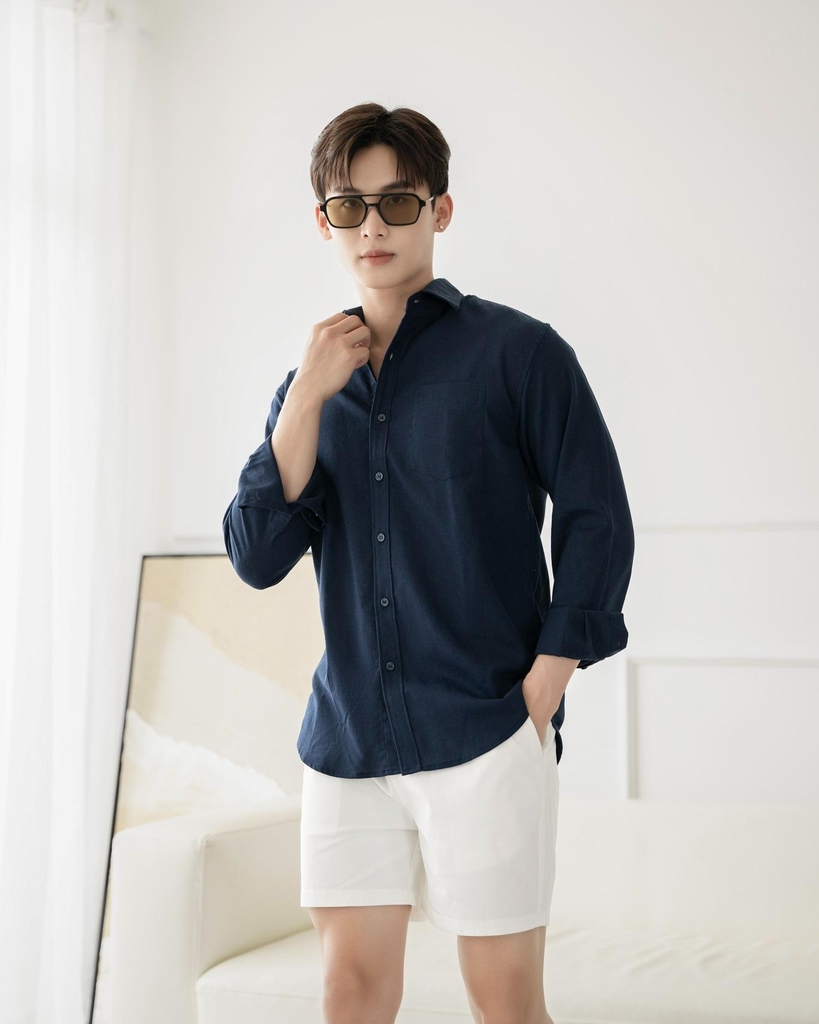 Áo Sơ Mi Tay Dài Nam Chất Vải Linen Cao Cấp, Form Regular Hàn Thanh Lịch, Chống Nhăn Tốt - LUCIINON