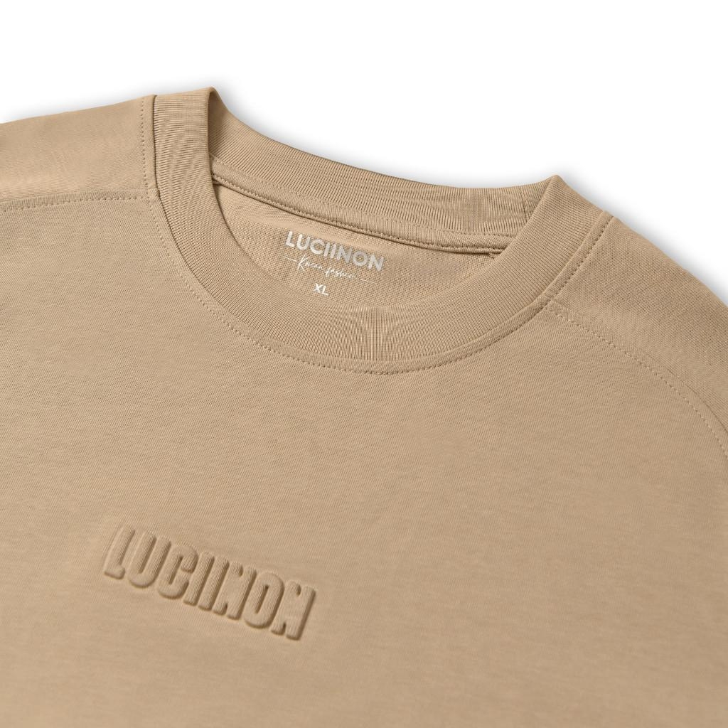 Áo Thun Nam Cổ Tròn Chất Liệu VảI Cotton Họa Tiết Raglan, Thấm Hút, Mềm Mại, Chống Nhăn - LUCIINON
