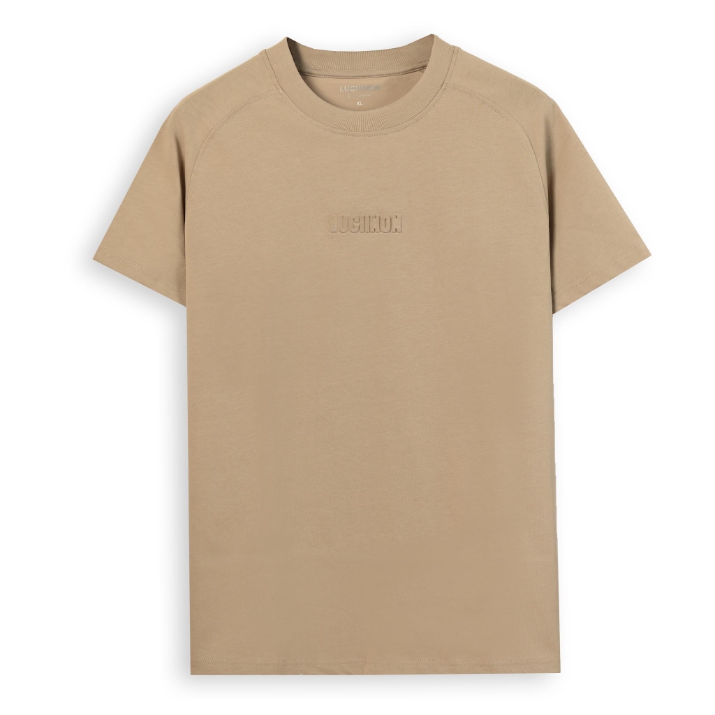 Áo Thun Nam Cổ Tròn Chất Liệu VảI Cotton Họa Tiết Raglan, Thấm Hút, Mềm Mại, Chống Nhăn - LUCIINON