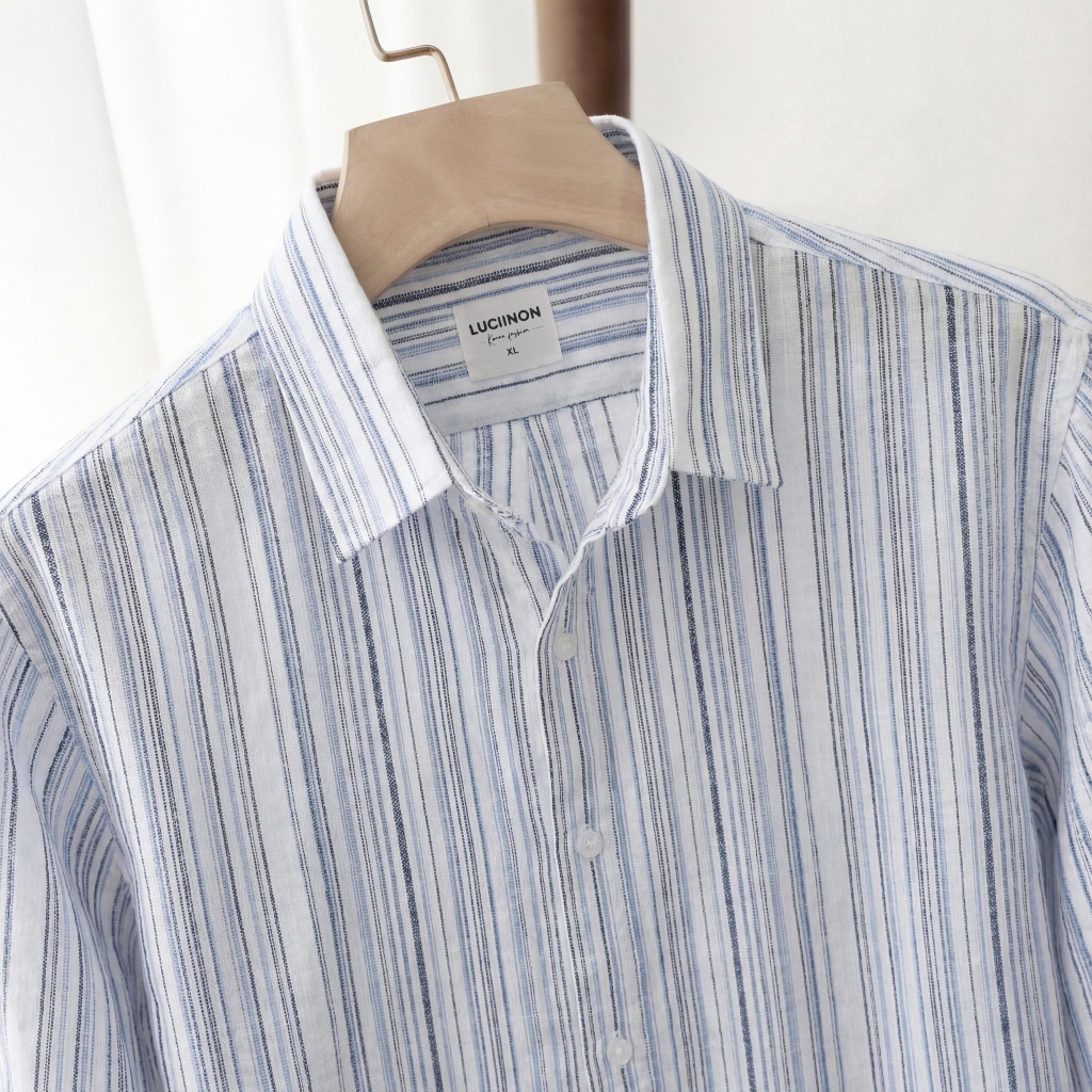 Áo Sơ Mi Nam Sọc Tay Dài WAVY Chất Vải Thuần Cotton, Thấm Hút Cao, Mềm Mại, Chống Nhăn - LUCIINON